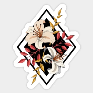 Lilies On Black Sticker